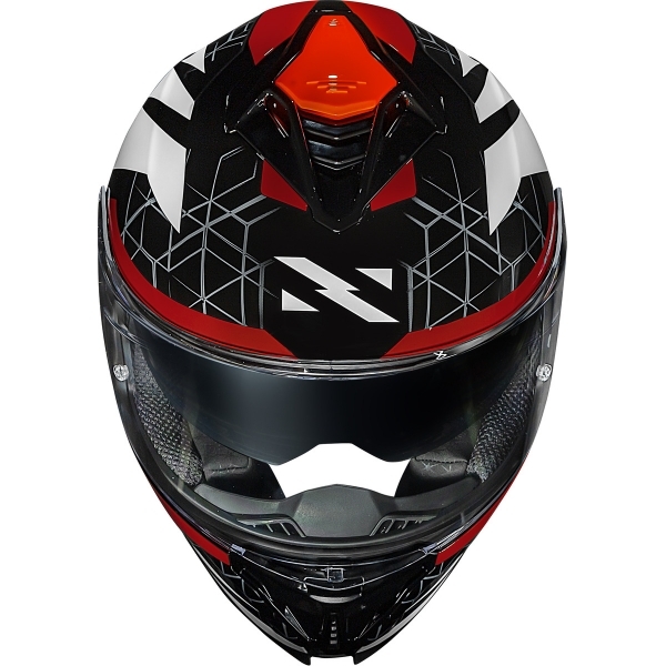 Capacete Moto Norisk Strada 2 Evoque Branco Preto Vermelho Esportivo C/ Aerofólio e Óculos Interno