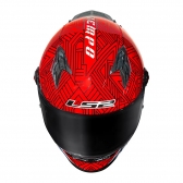 Capacete Moto LS2 FF358 Pro Classsic Tiempo Azul Vermelho C/ Spoiler Masculino Feminino Lançamento