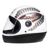 Capacete Moto Taurus San Marino Formula 1R Grafic Branco Preto Viseira 2mm Masculino Feminino - Branco