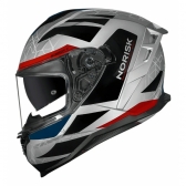 Capacete Moto Norisk Strada 2 Evoque Prata Preto C/ Aerofólio e Óculos Interno Masculino Feminino