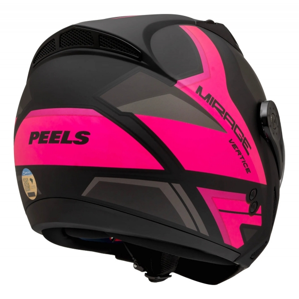 Capacete Moto Feminino Peels F-21 Mirage Vertice Preto Rosa Aviador C/ Óculos Queixeira Removível