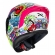 Capacete Moto Fechado Norisk Flow Trap Desenho Branco Rosa Feminino Masculino C/ Spoiler + Viseira