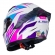 Capacete Moto LS2 FF358 Pro Classic Draze Airline Branco Roxo Rosa C/ Spoiler Masculino Feminino