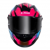 Capacete Moto LS2 FF358 Classic Pro Airline Draze Roxo Rosa Azul C/ Spoiler Masculino Feminino