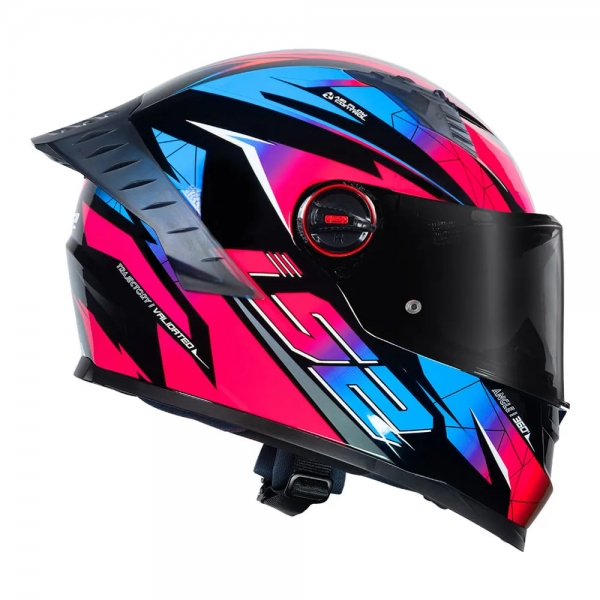 Capacete Moto LS2 FF358 Classic Pro Airline Draze Roxo Rosa Azul C/ Spoiler Masculino Feminino