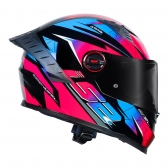 Capacete Moto LS2 FF358 Classic Pro Airline Draze Roxo Rosa Azul C/ Spoiler Masculino Feminino