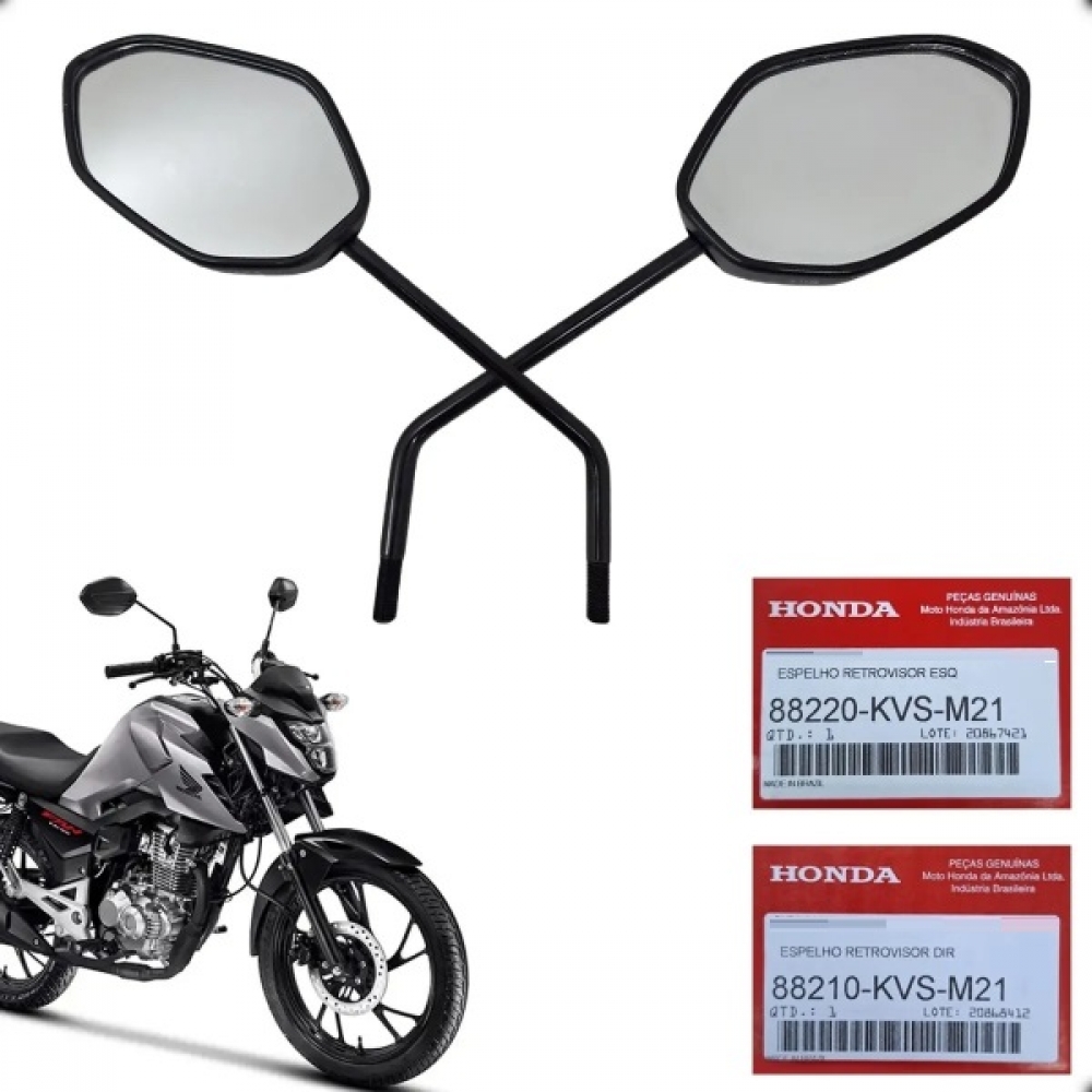 Par Espelho Retrovisor Moto Titan 160 Fan 160 2018 2019 2020 2021 2022 2023 2024 Original Honda