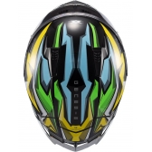 Capacete Esportivo Texx Raptor MotoGp Genesis C/ Spoiler + Viseira Extra Masculino Feminino - Azul Amarelo