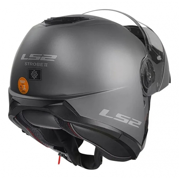 Capacete Moto Robocop Articulado LS2 FF908 Strobe 2 Monocolor Escamoteável C/ Óculos - Titanium Cinza Fosco