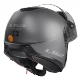 Capacete Moto Robocop Articulado LS2 FF908 Strobe 2 Monocolor Escamoteável C/ Óculos - Titanium Cinza Fosco