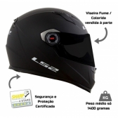 Capacete Moto Fechado Ls2 Ff358 Classic Monocolor Preto Fosco Esportivo Masculino Feminino