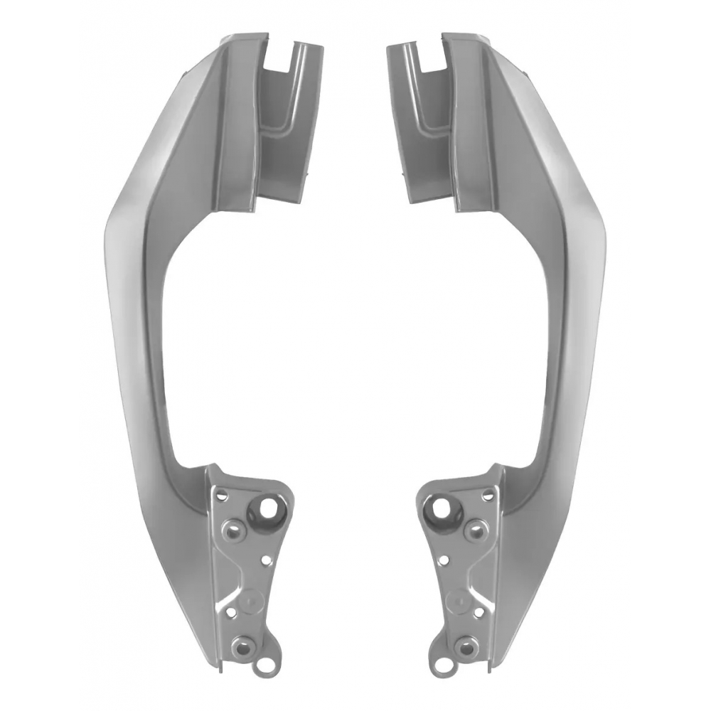 Par De Alça Lateral Garupa Traseira Moto Nxr Bros 160 2015 16 17 18 20 21 22 2023 Prata Accurate