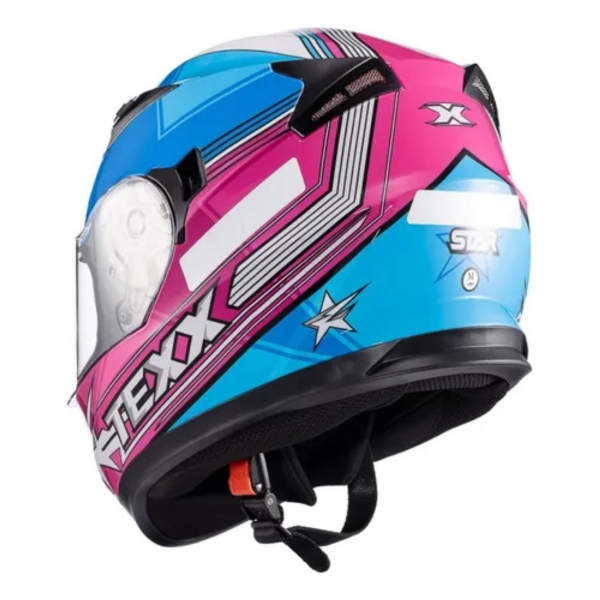 Capacete Moto Feminino Esportivo Texx Strike Ls Superstar 2 Rosa Branco C/ Selo Inmetro Lançamento