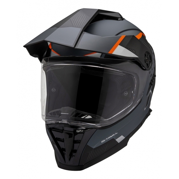 Capacete Moto Big Trail Bieffe B-Trail Delux Cross Preto Cinza Dark Fosco C/ Óculos Sol
