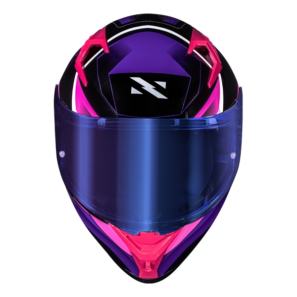 Capacete Moto Feminino Norisk Flow Pulse Roxo Rosa C/ Spoiler + Viseira Fume Extra