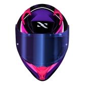 Capacete Moto Feminino Norisk Flow Pulse Roxo Rosa C/ Spoiler + Viseira Fume Extra