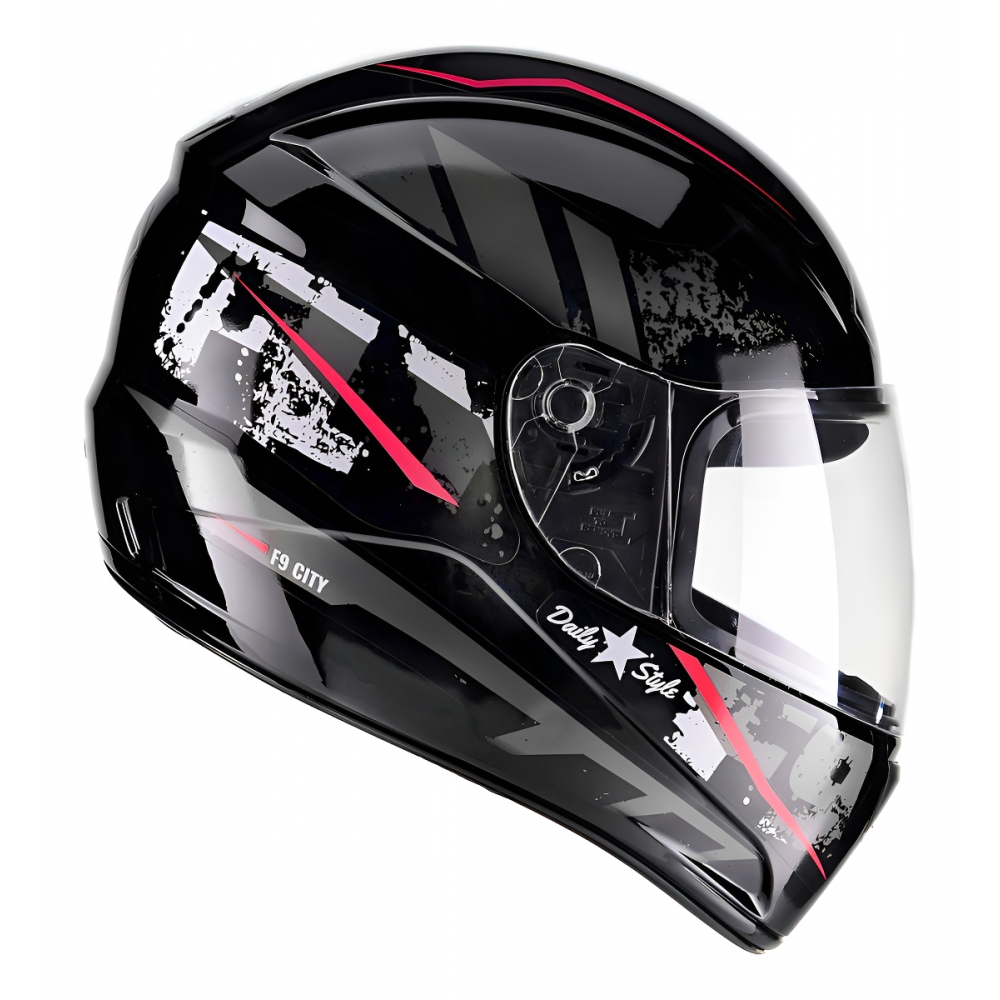 Capacete Moto Fechado Fly F-9 F9 City Masculino Feminino Preto Rosa Vermelho C/ Selo Inmetro Lançamento - Vermelho