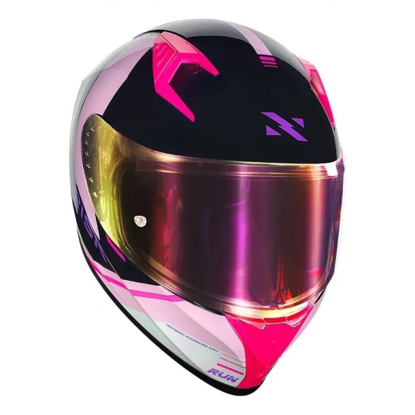 Capacete Moto Feminino Norisk Flow Run Roxo Rosa C/ Spoiler + Viseira Extra