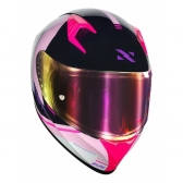 Capacete Moto Feminino Norisk Flow Run Roxo Rosa C/ Spoiler + Viseira Extra