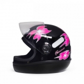 Capacete Moto Feminino Taurus San Marino Formula 1R Femme Preto C/ Flor Rosa C/ Selo Inmetro - Preto
