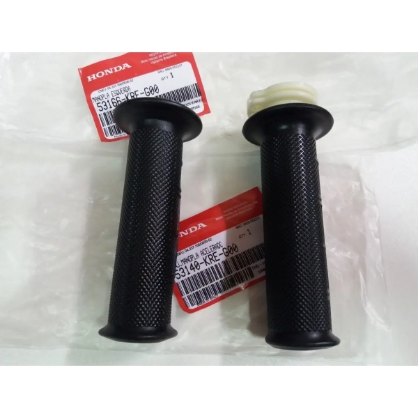Par De Manopla Punho Moto Nxr Bros 160 Xre 190 C/ Roldana do Acelerador Original Honda