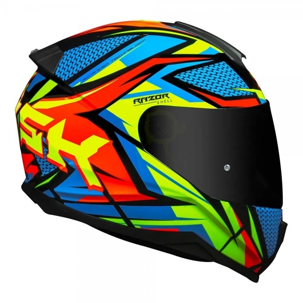 Capacete Moto Fechado Norisk Ff802 Razor Sharp Colorido Preto Amarelo Masculino Feminino Esportivo