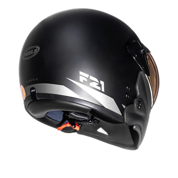 Capacete Moto Peels Mirage F21 F-21 Custom Classic Aviador C/ 2 Viseiras Queixeira Removível - Preto Fosco