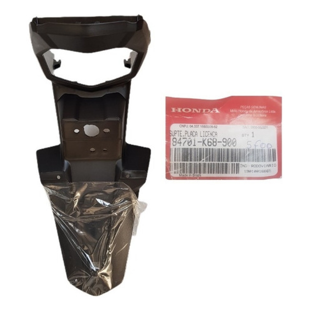 Paralama Suporte Placa Xre 190 2016 2017 2018 2019 2020 2021 2022 2023 2024 Traseiro Original Honda
