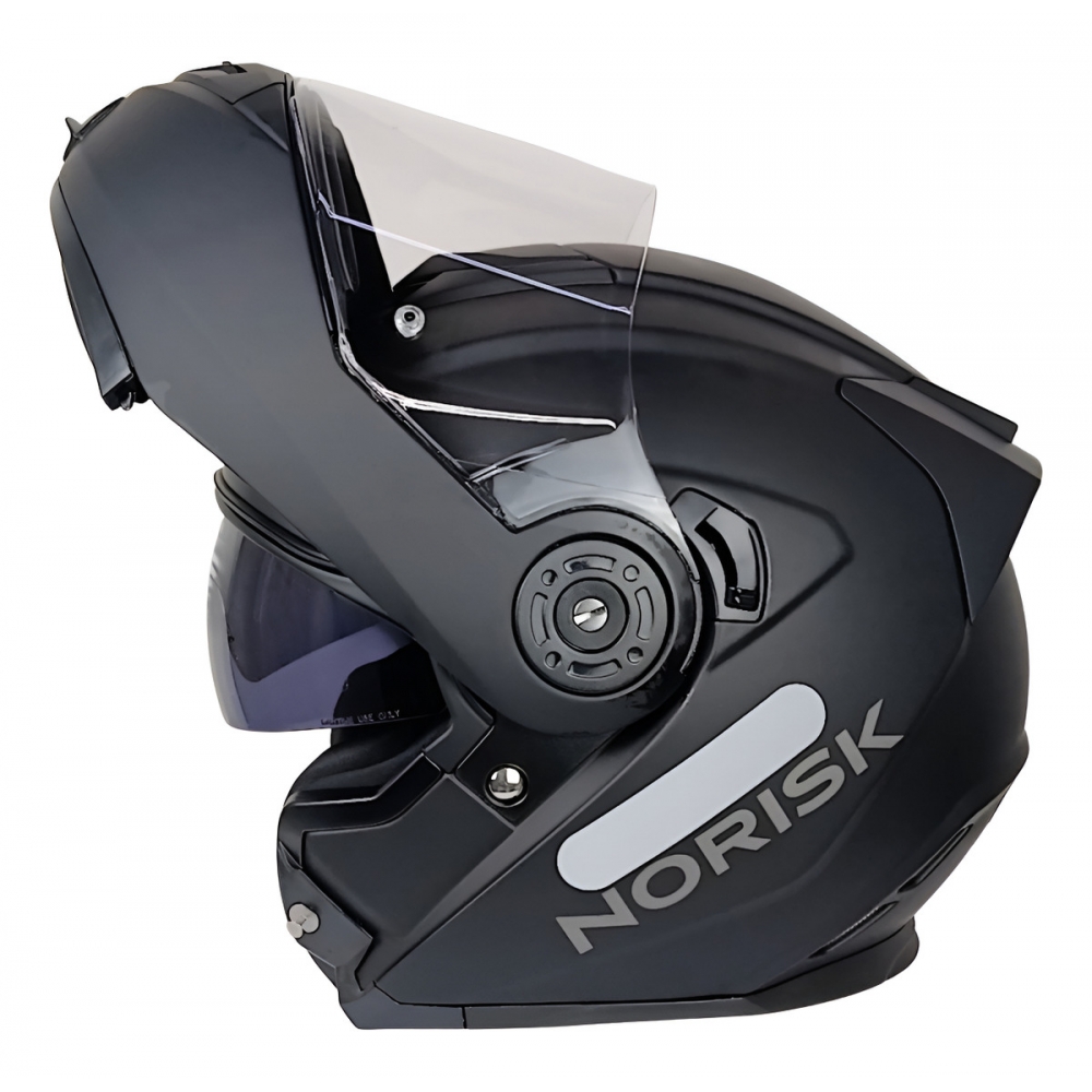 Capacete Moto Robocop Articulado Norisk FF345 Route Monocolor Preto Fosco Escamoteável C/ Óculos