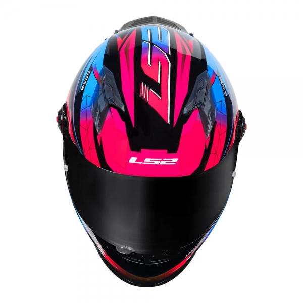 Capacete Moto LS2 FF358 Classic Pro Airline Draze Roxo Rosa Azul C/ Spoiler Masculino Feminino