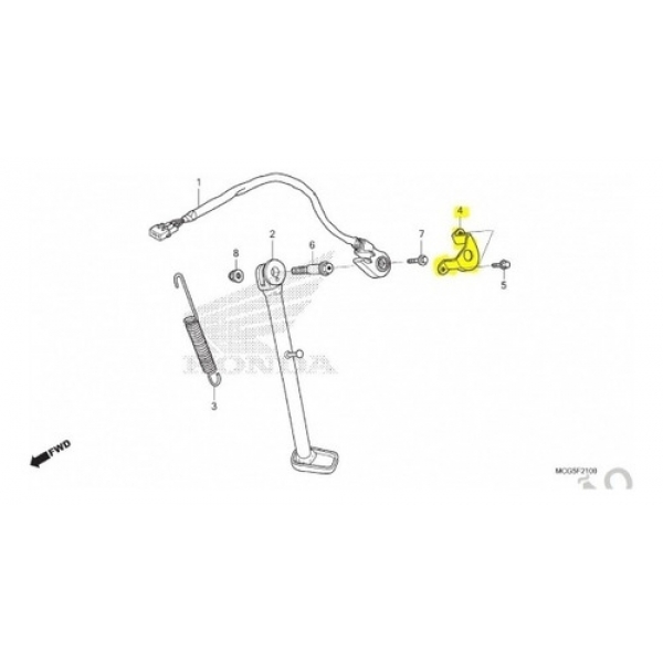 Protetor Sensor Descanso Moto Xr 250 Tornado Original Honda 54547-KPE-900