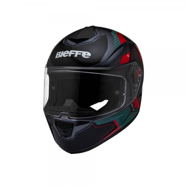 Capacete Moto Bieffe b12 B-12 Evolve Grafite Vermelho Esportivo C/ Aerofólio Lançamento
