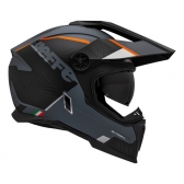 Capacete Moto Big Trail Bieffe B-Trail Delux Cross Preto Cinza Dark Fosco C/ Óculos Sol