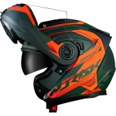 Capacete Moto Robocop Articulado Norisk FF345 Route Speedmax Escamoteável C/ Óculos E Selo Inmetro - Verde Laranja
