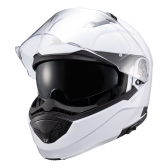 Capacete Moto Articulado Robocop Texx Kratos Classic Solid Escamoteável C/ Óculos - Branco Brilho