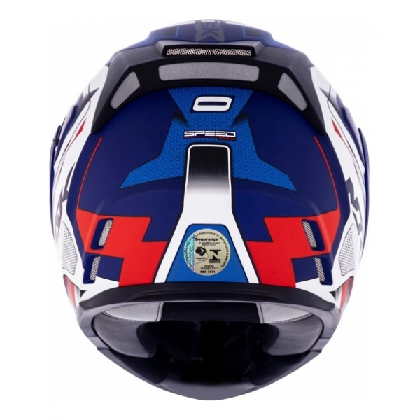 Capacete Moto Robocop Articulado Norisk FF345 Route Speedmax Escamoteável C/ Óculos E Selo Inmetro - Branco Azul