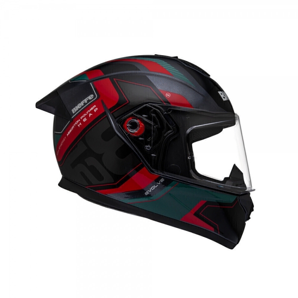 Capacete Moto Bieffe b12 B-12 Evolve Grafite Vermelho Esportivo C/ Aerofólio Lançamento
