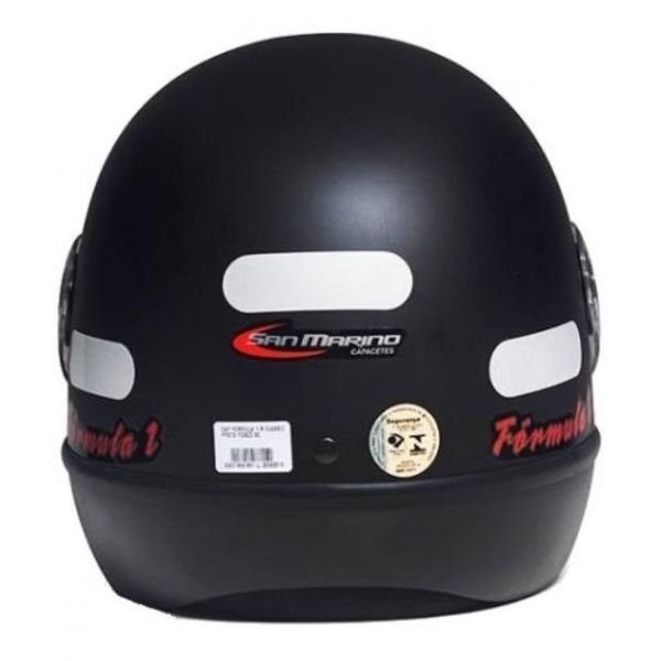 Capacete Moto Taurus San Marino Formula 1R Classic Preto Fosco C/ Viseira 2mm Masculino Feminino - Preto
