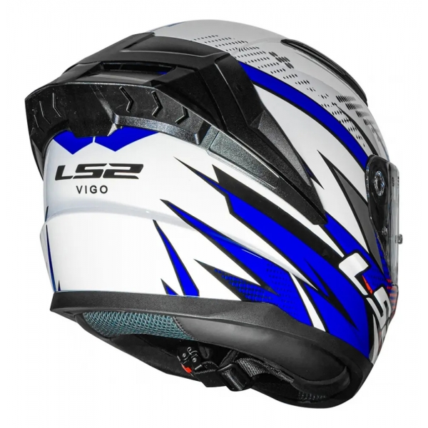 Capacete Moto LS2 FF810 Vigo Shift Flight Azul Branco C/ Aerofólio Masculino Feminino Lançamento